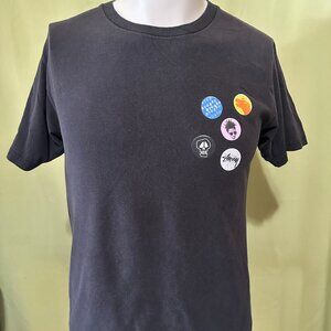 Stussy T Rex Skull Q Tip Men's Black T Shirt Size Small Cotton